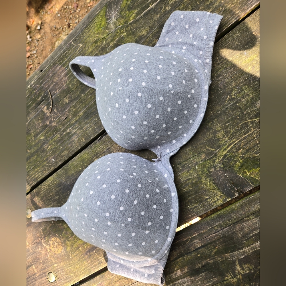 Gray Polka Dot Women's Bra